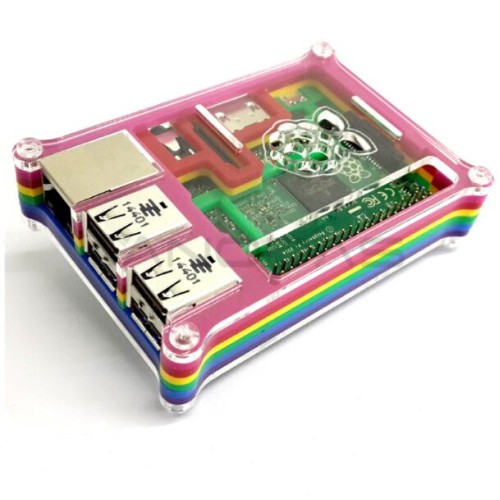Raspberry Pi modelio 3B/2B vaivorykštės spalvų dėklas B 