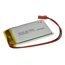 Akumuliatorius Li-Pol Akyga 1400mAh 1S 3.7V - Jungtys JST-BEC + Lizdas