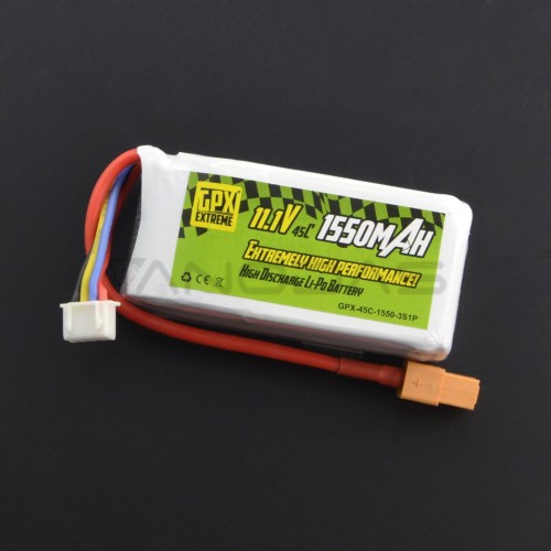 Battery Li-Pol GPX Extreme 1550mAh 45C 3S 11.1V 