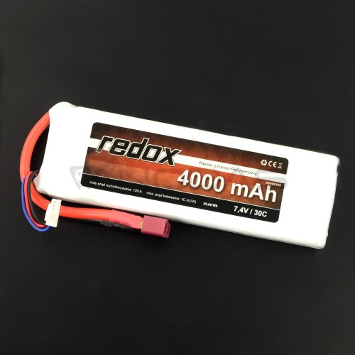 Battery Li-Pol Redox 4000mAh 30C 2S 7.4V 