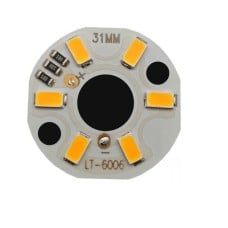 Apvalus LED modulis - 3W - 5V - šiltai balta šviesa - 6 LED