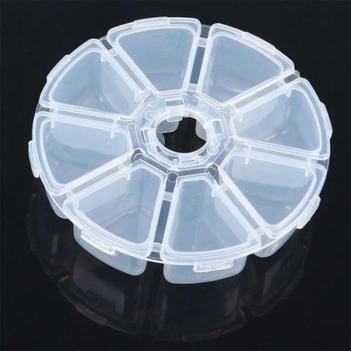 Round organizer - 8 compartments - closed - 105x27mm - containers for small items Round organizer - 8 compartments - closed - 105x27mm - containers for small items