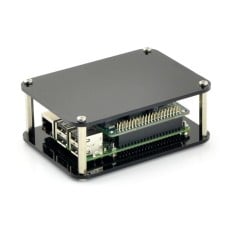 Atvira dėžutė Raspberry Pi Model 4B/3B+ mikrokompiuteriui - juoda