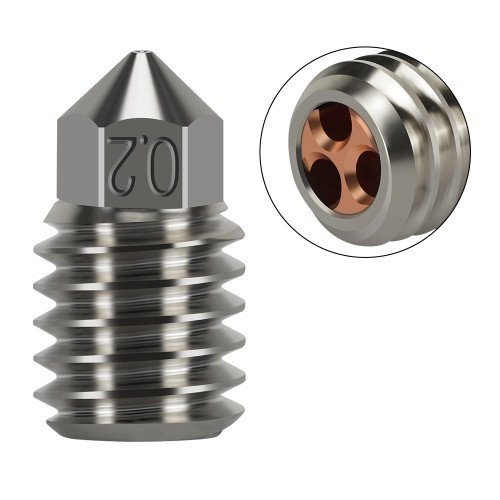 Bambu Lab X1/P1 bimetalinis variu dengtas CHT klonavimo antgalis 0.2mm Bambu Lab X1/P1 bimetalinis variu dengtas CHT klonavimo antgalis 0.2mm