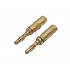 Banana plug screwed small - black - red