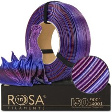 3D plastikas PLA blizgantis įvairiaspalvis (Galaxy rainbow Andromeda) 1kg refill pakuotė Rosa3D