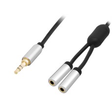 Blow cable 3.5ST-2GN.3.5 plug 2x AUX sockets 0.15m