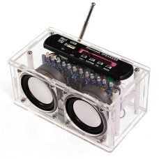 Bluetooth stereo speaker assembly kit with FM radio 87.5–108 MHz
