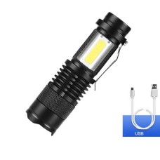 COB SK68 mini LED flashlight - Aluminum - USB rechargeable - side light - pocket