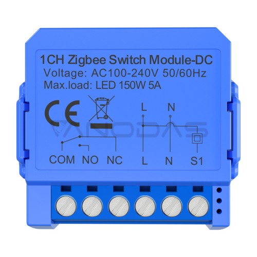 1-channel ZigBee switch module with voltage-free contact Avatto ZWSM16-DC32V-1 1-channel ZigBee switch module with voltage-free contact Avatto ZWSM16-DC32V-1