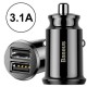Baseus automobilinis įkroviklis 2x USB 5V 3.1A - Juodas
