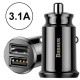 Baseus Grain Car Charger 2x USB 5V 3.1A - Black