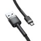 Baseus Cafule Micro USB kabelis 2.4A 0.5m - Pilkas / Juodas