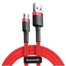 Baseus Cafule Micro USB kabelis 2.4A 1m - Raudonas