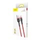 Baseus Cafule Micro USB kabelis 2.4A 1m - Raudonas