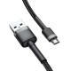 Baseus Cafule Micro USB kabelis 2.4A 1m - Pilkas / Juodas