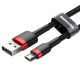 Baseus Cafule Micro USB kabelis 2.4A 1m - Raudonas / Juodas 