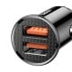 Baseus Circular automobilinis įkroviklis 2xUSB QC3.0 5A 30W - Juodas