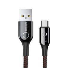 Baseus C-shaped Cable USB-C LED QC 3.0 1m - Black