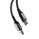 Baseus X-type Cable USB-C with LED backlight QC 3.0 1m 3A - Black