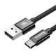 Car Charger + Baseus Small Screw USB-C Cable 2xUSB 3.4A - Black