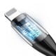 Baseus Horizontal Lightning Cable with LED Lamp 0.5m 2.4A - Black