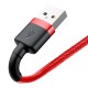 Baseus Cafule USB Lightning kabelis 2.4A 0.5m - Raudonas