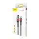 Baseus Cafule dvipusis USB Lightning kabelis 2.4A 1m - Juodas / Raudonas