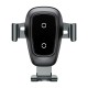 Baseus Metal Gravitational Car Mount with Qi Inductive Charger - Black