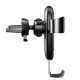Baseus Metal Gravitational Car Mount with Qi Inductive Charger - Black