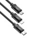 Baseus Data Faction USB kabelis 3in1 C tipo / Lightning / micro 3.5A 1.2m - Juodas
