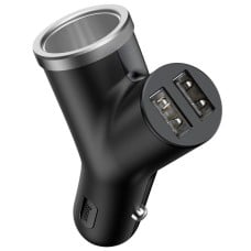 Baseus automobilinis įkroviklis Y Type 2xUSB 3.4A 40W - Juodas
