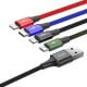 Baseus USB Fast 4in1 USB-C / 2x Lightning / Micro kabelis 3.5A 1.2m - Juoda