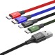 Baseus USB kabelis 4in1 USB-C / Lightning / 2x Micro 3.5A 1.2m - Juodas