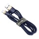 Baseus Cafule USB Lightning kabelis 1.5A 2m - Auksinis / Tamsiai mėlynas