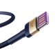 Baseus Cafule USB-C kabelis Huawei SuperCharge QC 3.0 5A 1m - Tamsiai mėlynas / Auksinis