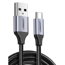 Nickel-plated USB-C cable QC3.0 UGREEN 1.5m with aluminium plug - Black