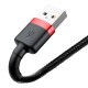 Baseus Cafule USB Lightning Cable 2.4A 0.5m - Red / Black