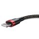 Baseus Cafule USB Lightning kabelis 2.4A 1m - Raudonas / Juodas
