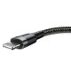Baseus Cafule USB Lightning kabelis 2.4A 0.5m - Pilkas / Juodas