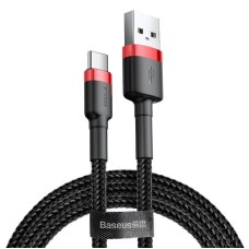 USB-C laidas Baseus Cafule 2A 3m - Juodas / Raudonas