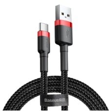 USB-C laidas Baseus Cafule 2A 3m - Juodas / Raudonas