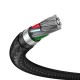 Baseus cafule kabelis USB3.0  į Micro-B 2A 1m - Juodas / Pilkas 
