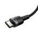 Baseus Cafule PD2.0 100W flash įkrovimo USB-C kabelis 20V 5A 2m - Pilkas / Juodas