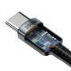 Baseus Cafule PD2.0 100W flash įkrovimo USB-C kabelis 20V 5A 2m - Pilkas / Juodas