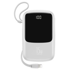 Baseus Q pow Digital Display 3A Power Bank 10000mAh (With IP Cable) - White
