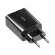 Baseus įkroviklio USB C tipo maitinimo šaltinis 18W 3A + USB C tipo laidas - lightning 2.4A 1m juodas 1vnt.