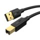UGREEN US135 USB 2.0 AB spausdintuvo kabelis 5m - Juodas
