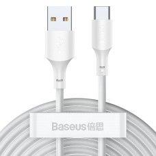 Baseus Simple Wisdom Data kabelių rinkinys USB į C tipo 5A 2vnt 1.5m - Baltas