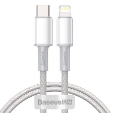 C tipo Baseus didelio tankio pintas laidas su žaibu, PD, 20W, 1m (baltas) 